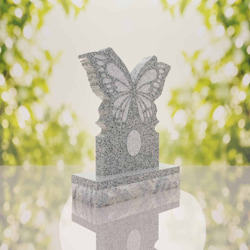 Butterfly Shape Granite Headstone