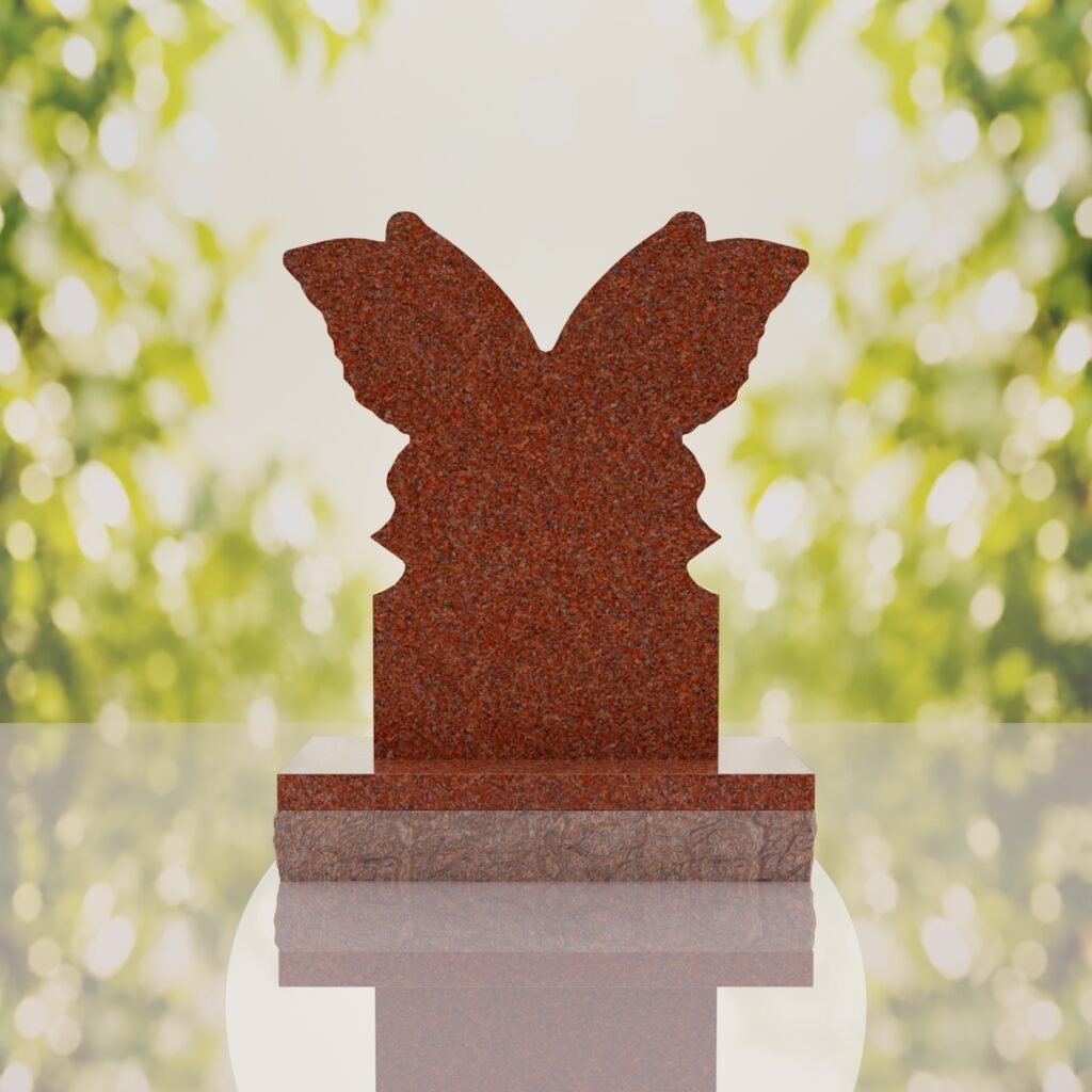 Butterfly Shape Granite Headstone