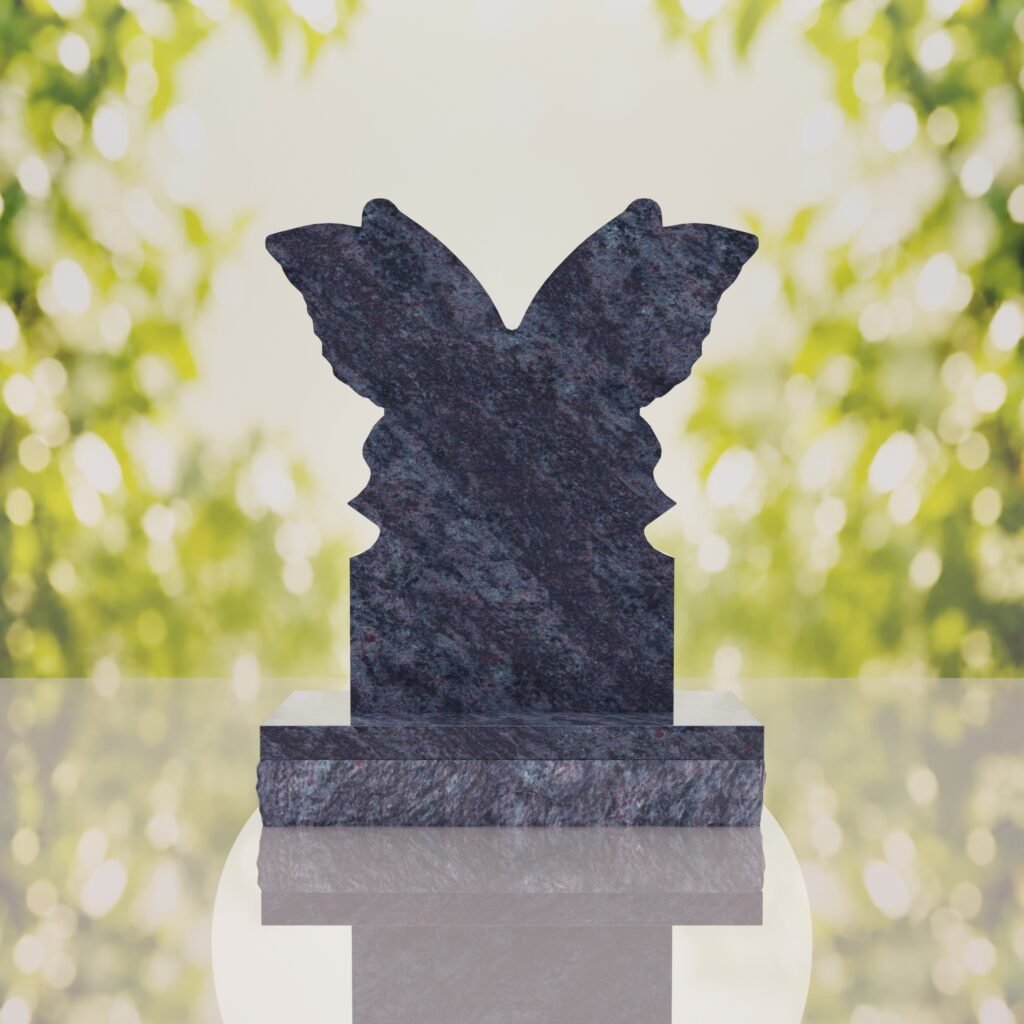 Butterfly Shape Granite Headstone