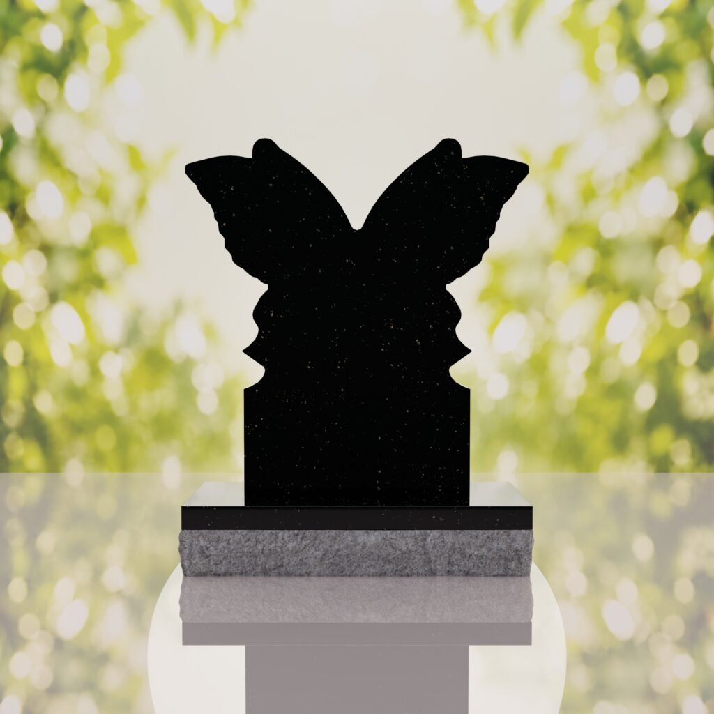 Butterfly Shape Granite Headstone