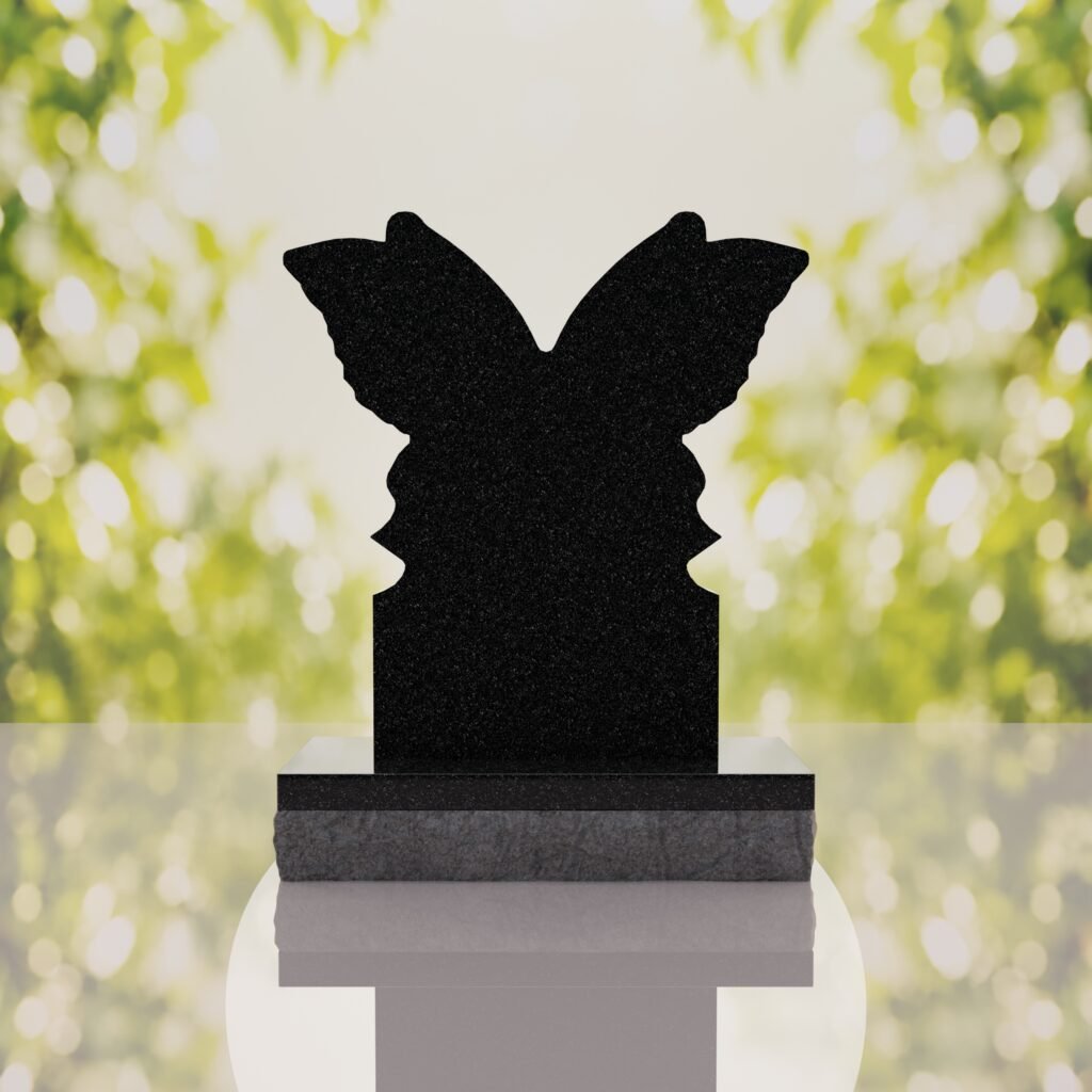 Butterfly Shape Granite Headstone