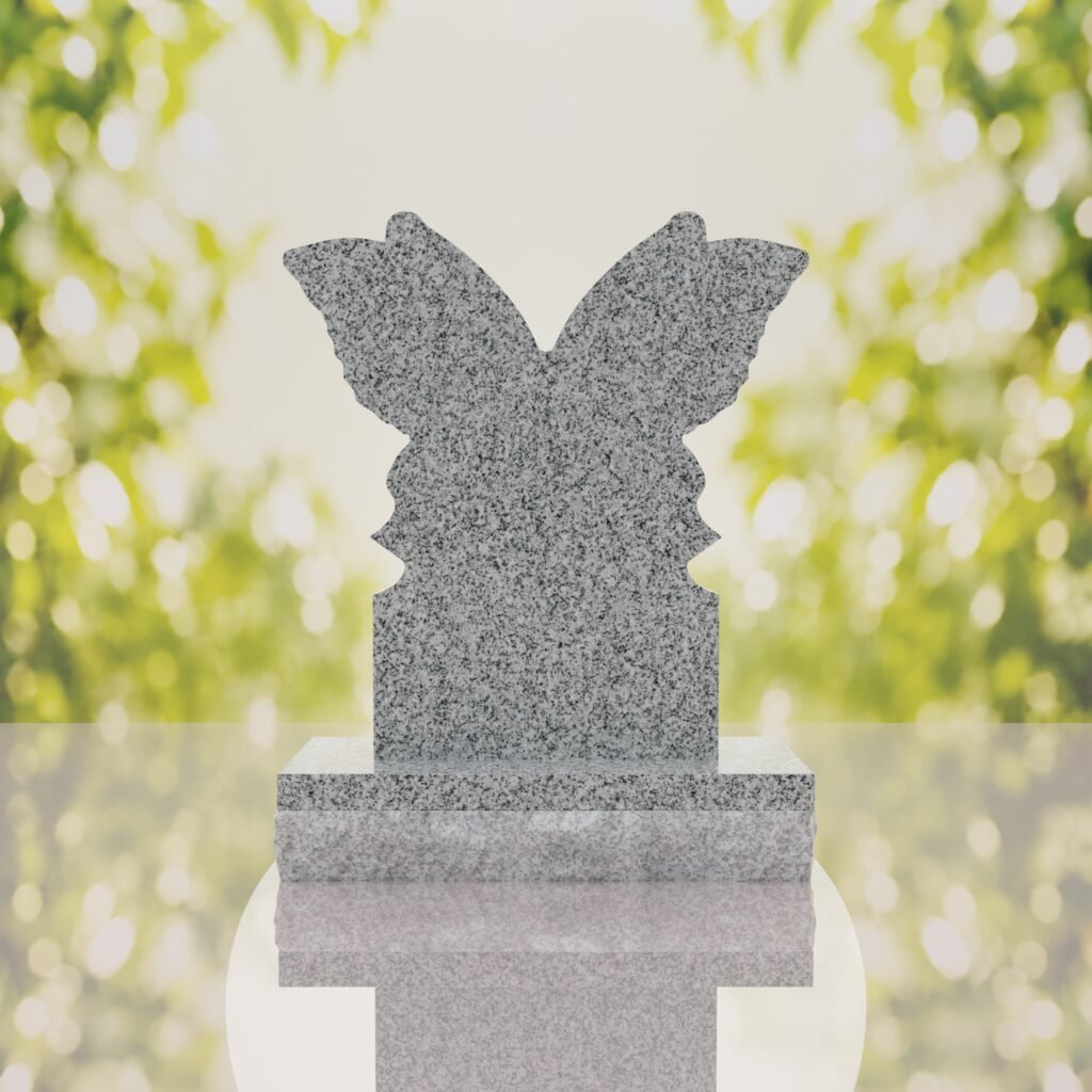 Butterfly Shape Granite Headstone