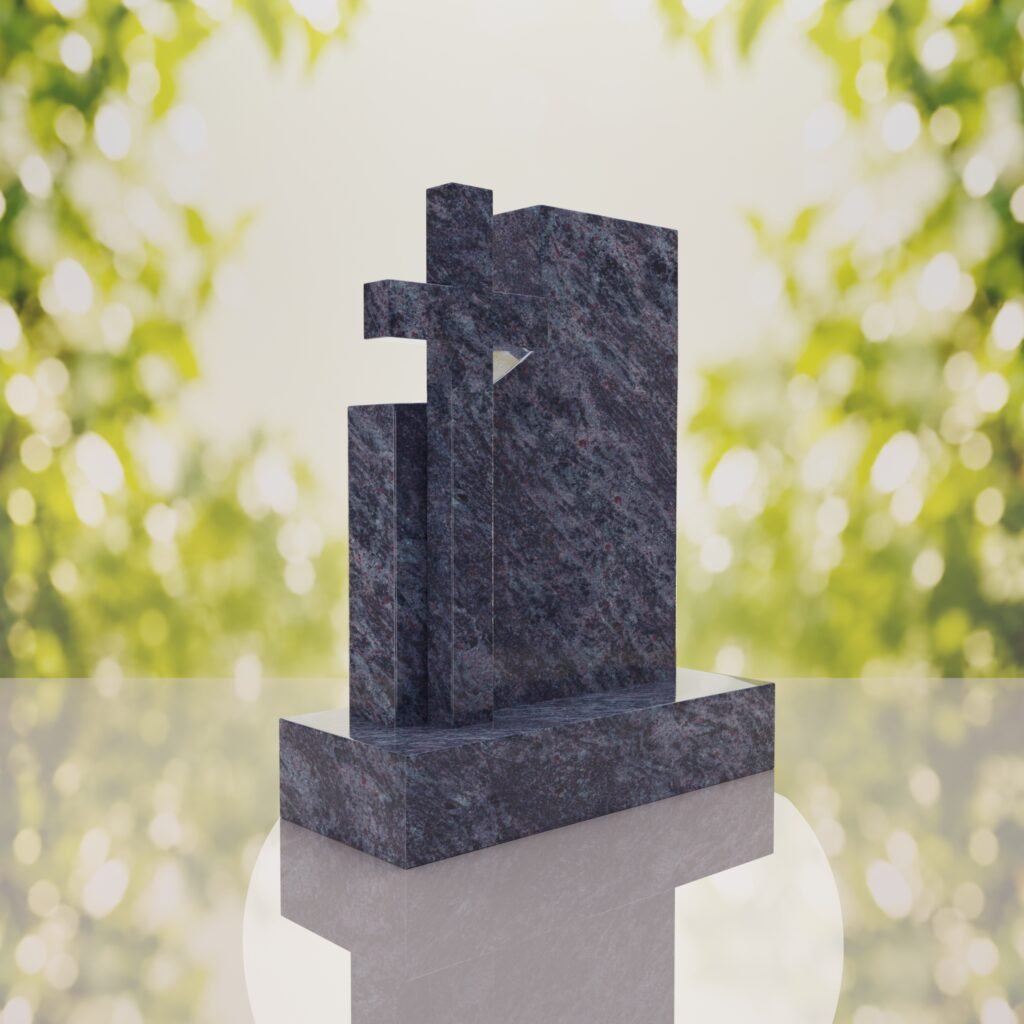 Monumento conmemorativo moderno con cruz