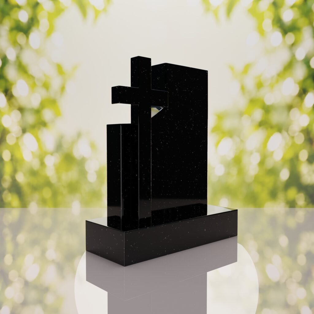 Monumento conmemorativo moderno con cruz