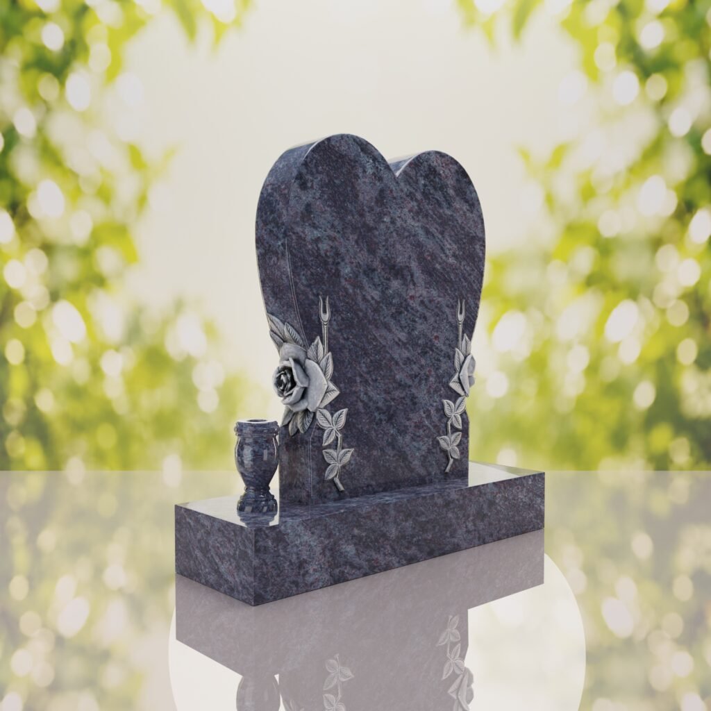 Heart Headstone with Laurel Leaves