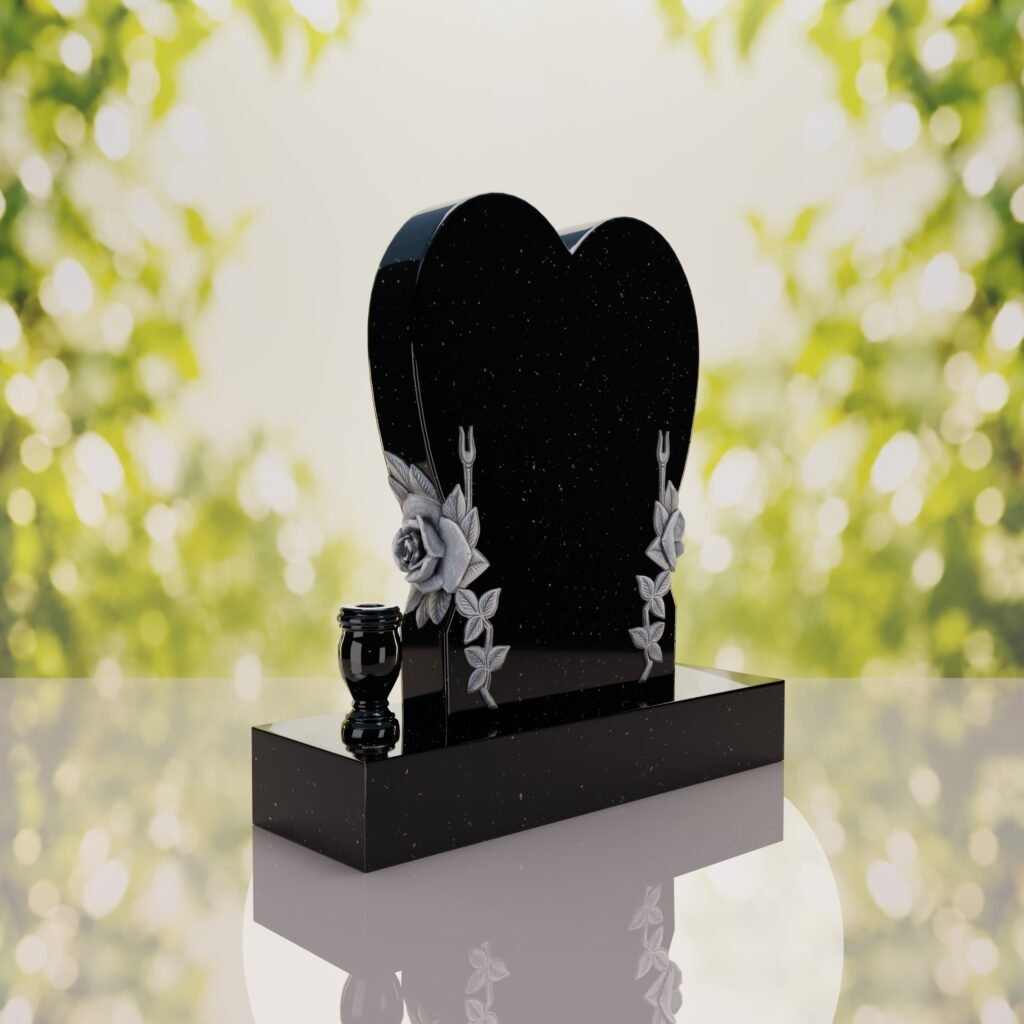 Heart Headstone with Laurel Leaves