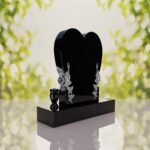 Heart Headstone with Laurel Leaves