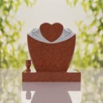 Heart & Roses Granite Headstone