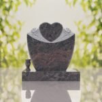 Heart & Roses Granite Headstone