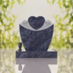 Heart & Roses Granite Headstone
