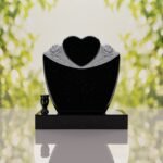 Heart & Roses Granite Headstone
