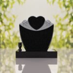 Heart & Roses Granite Headstone