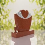 Heart & Roses Granite Headstone