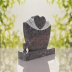 Heart & Roses Granite Headstone
