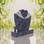 Heart & Roses Granite Headstone