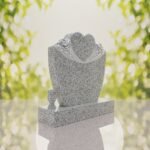 Heart & Roses Granite Headstone