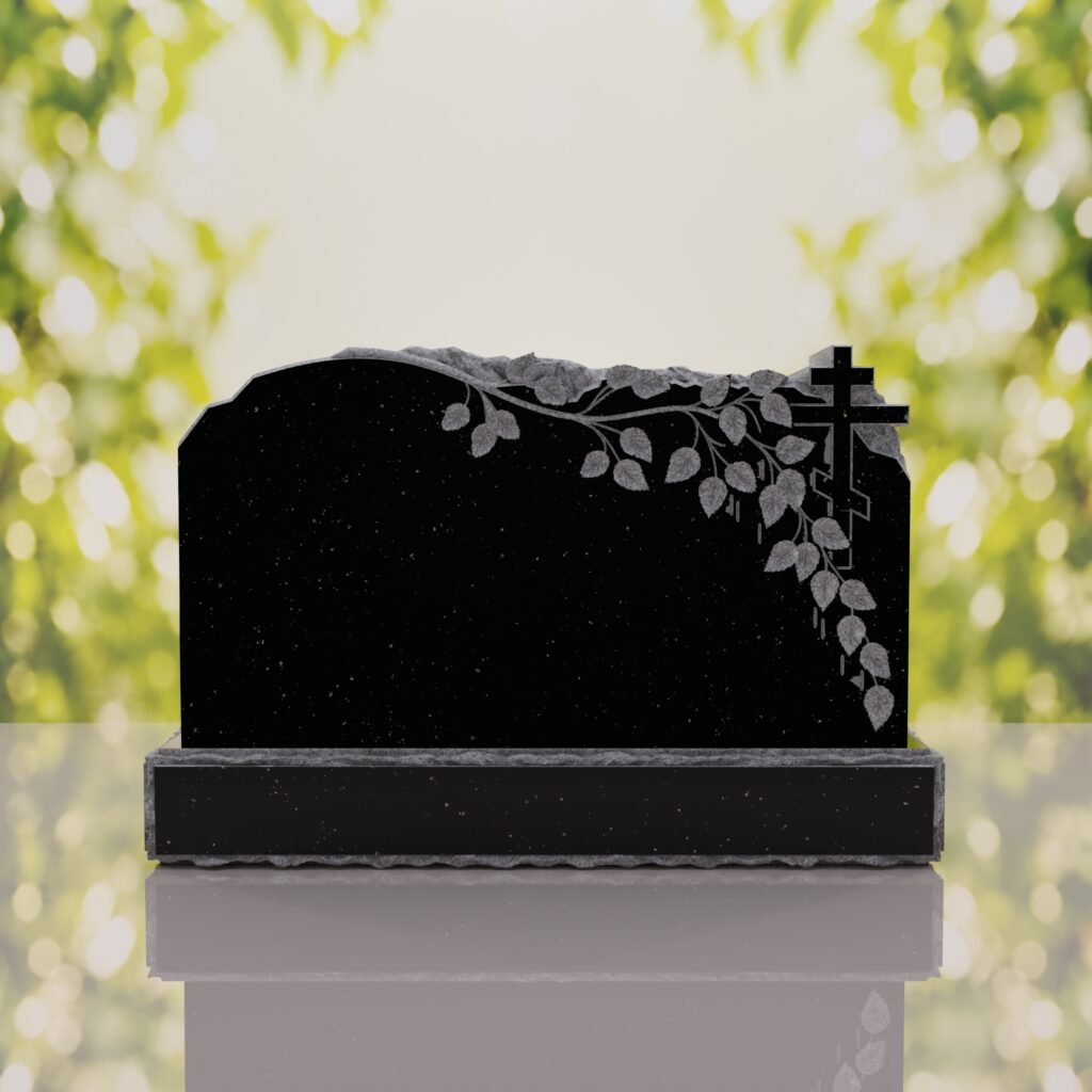 Companion Orthodox Cross Granite Headstone