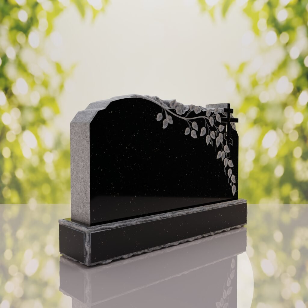 Companion Orthodox Cross Granite Headstone