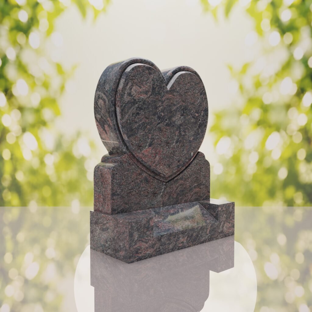 Lápida vertical en forma de corazón