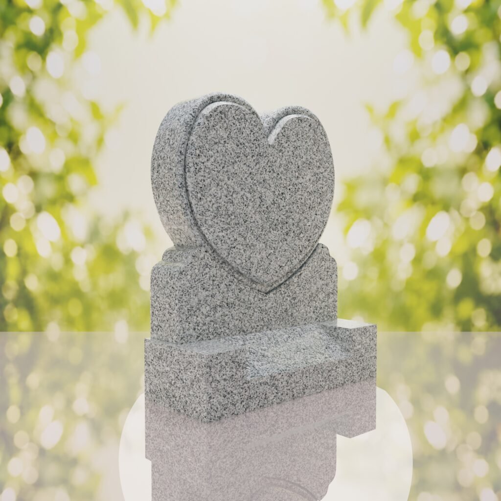 Lápida vertical en forma de corazón