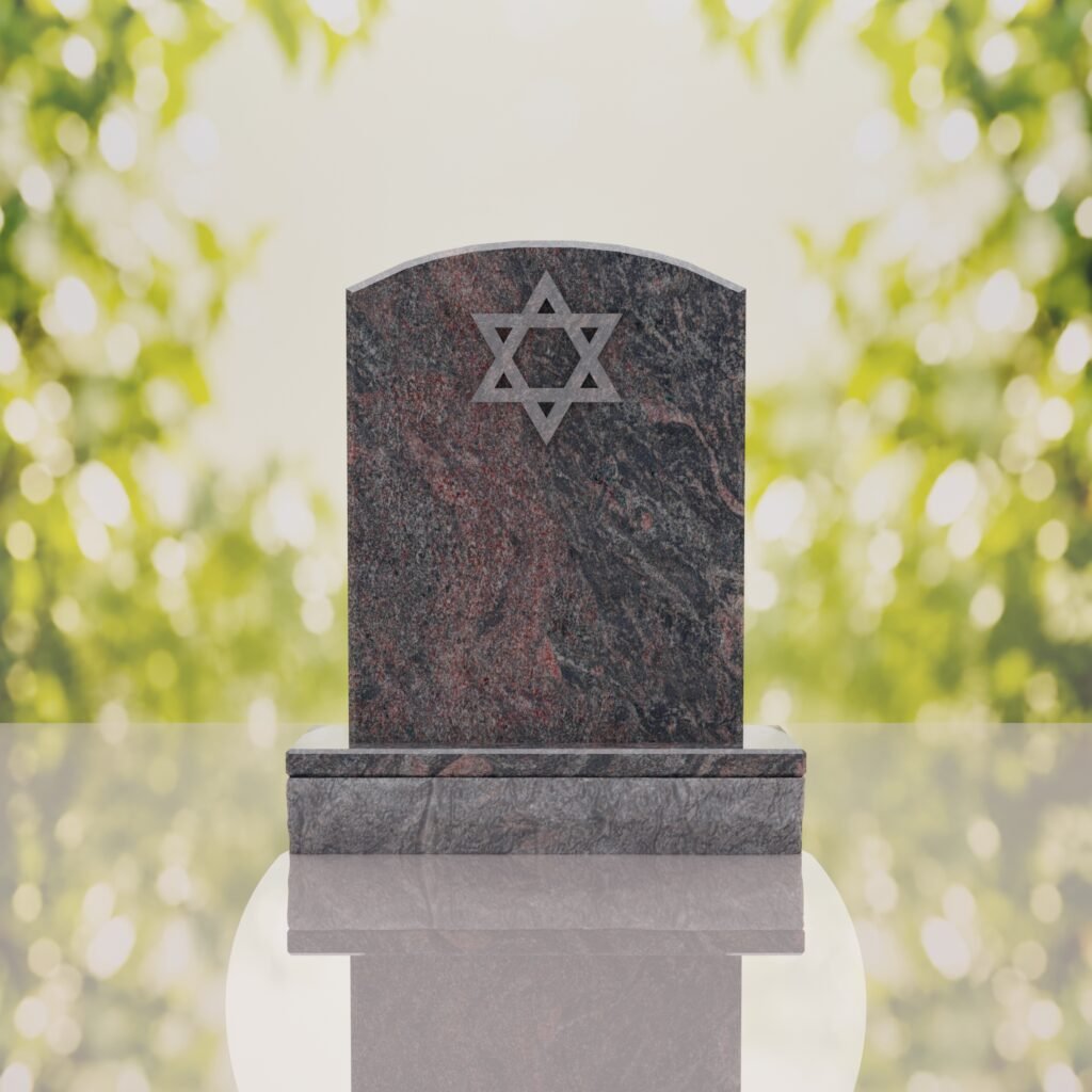 Star of David Granite Headstone