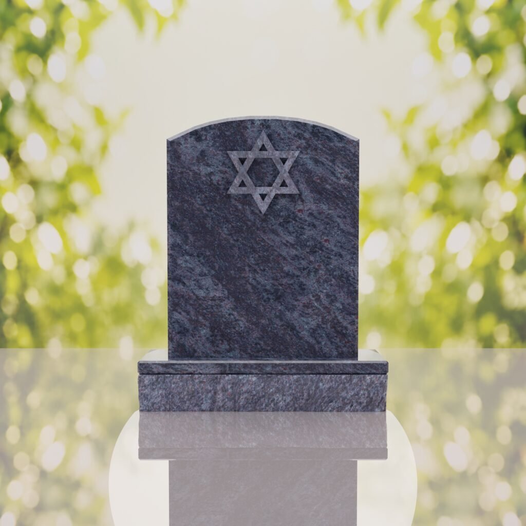 Star of David Granite Headstone