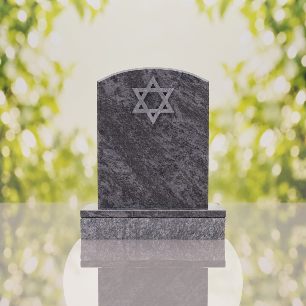 Star of David Granite Headstone