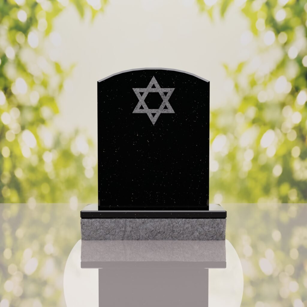 Star of David Granite Headstone