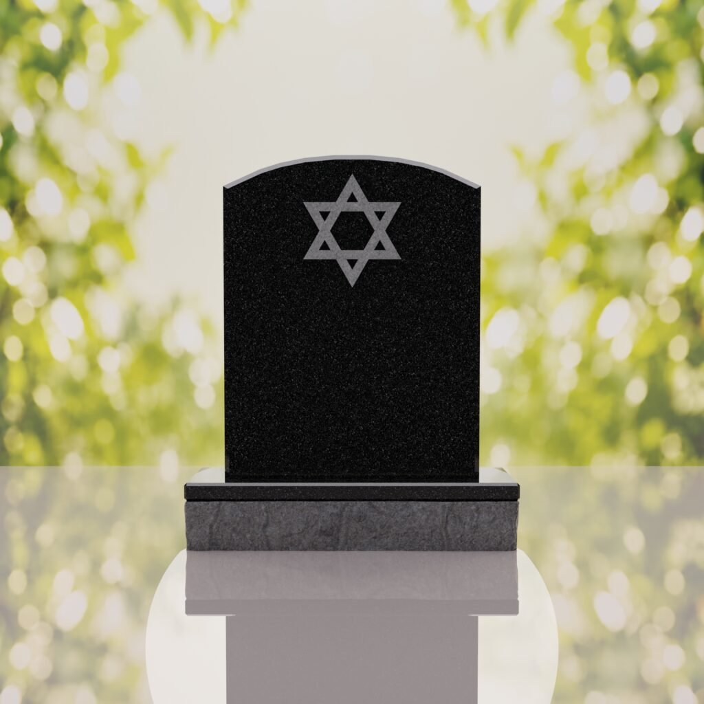 Star of David Granite Headstone