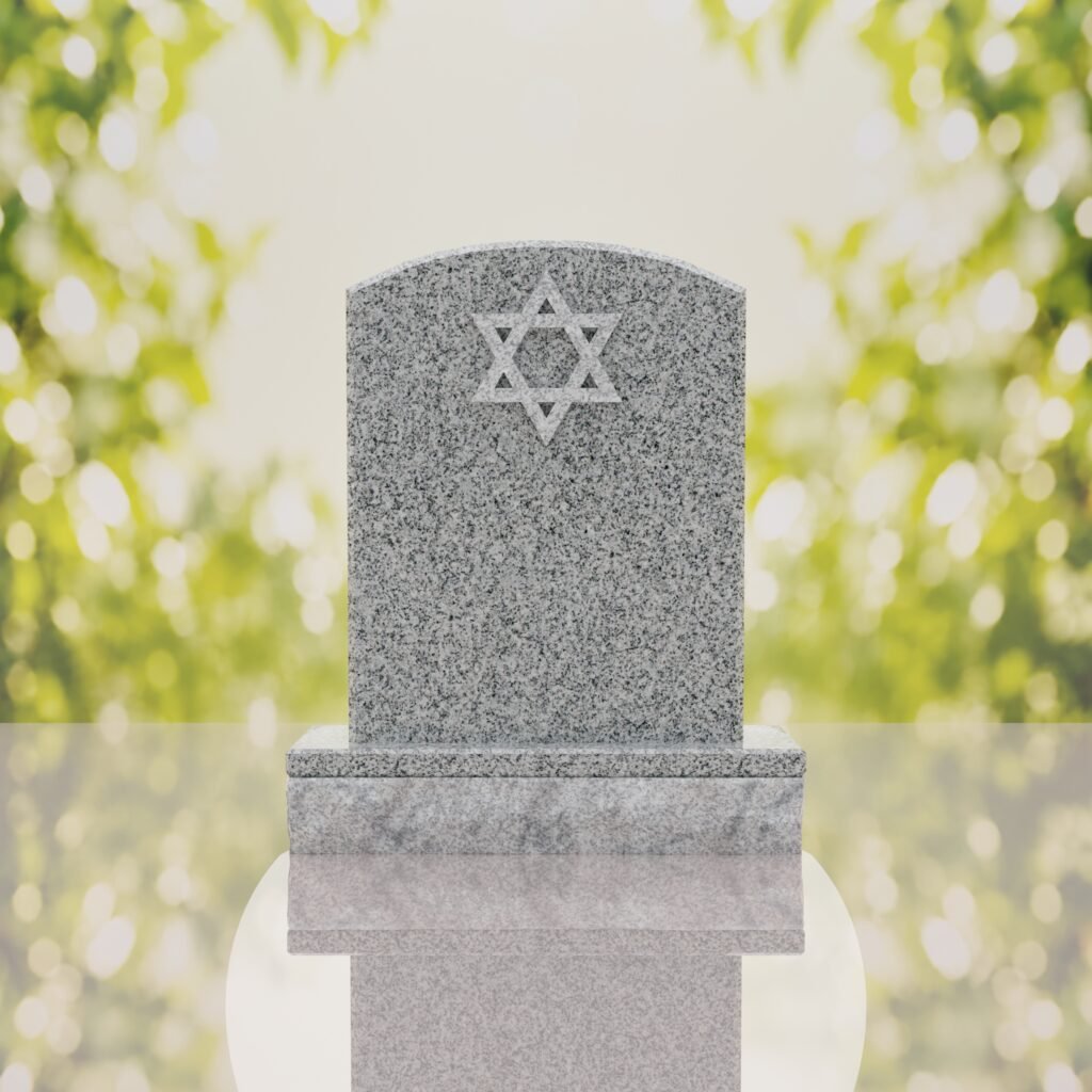 Star of David Granite Headstone