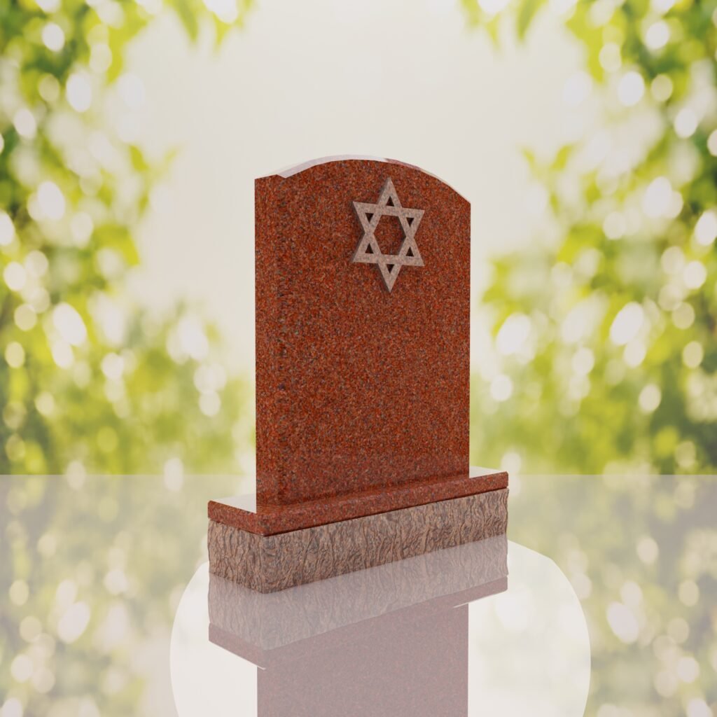 Star of David Granite Headstone