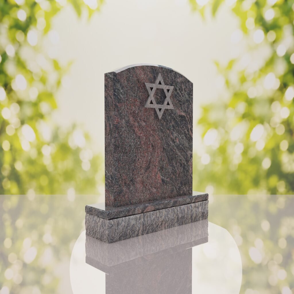 Star of David Granite Headstone