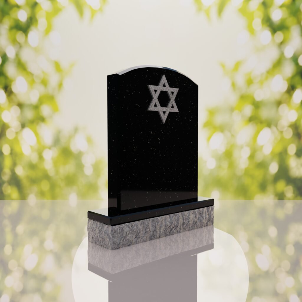Star of David Granite Headstone