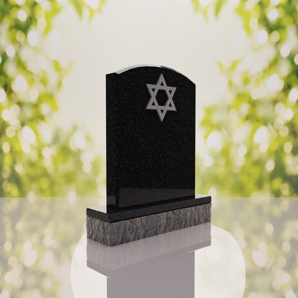 Star of David Granite Headstone