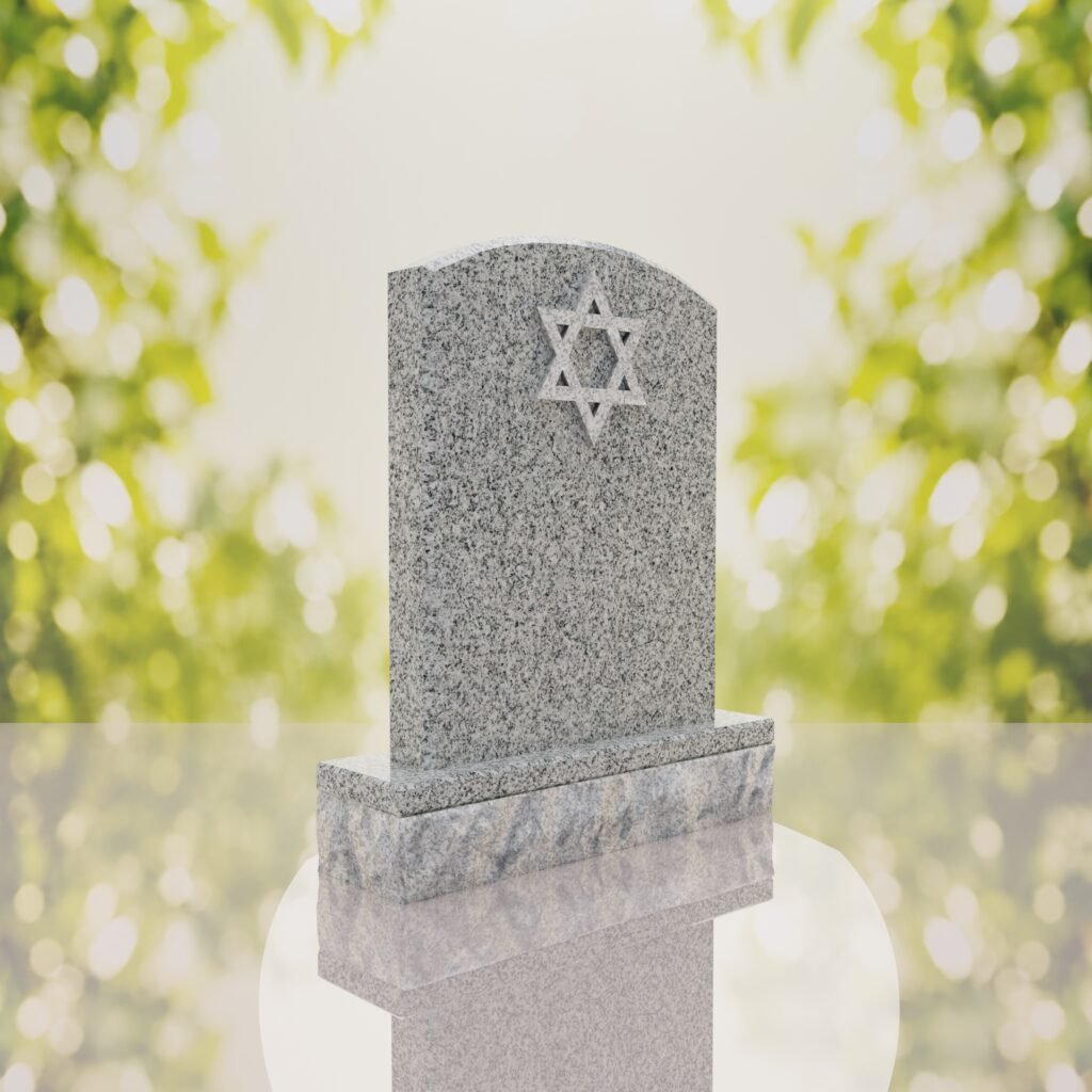 Star of David Granite Headstone