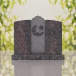 Companion Islamic Granite Headstone with Crescent & Star