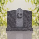Companion Islamic Granite Headstone with Crescent & Star