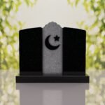 Companion Islamic Granite Headstone with Crescent & Star