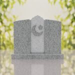 Companion Islamic Granite Headstone with Crescent & Star