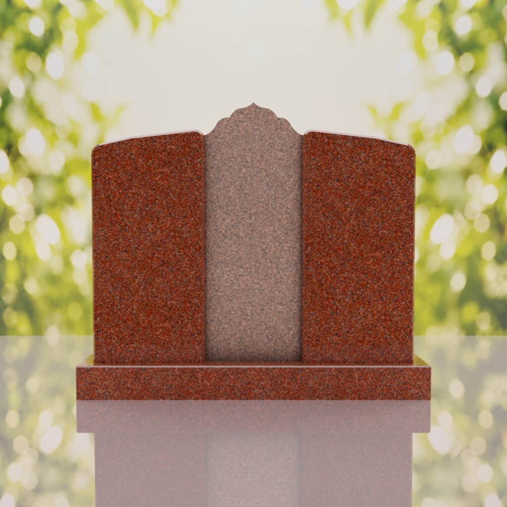 Companion Islamic Granite Headstone with Crescent & Star
