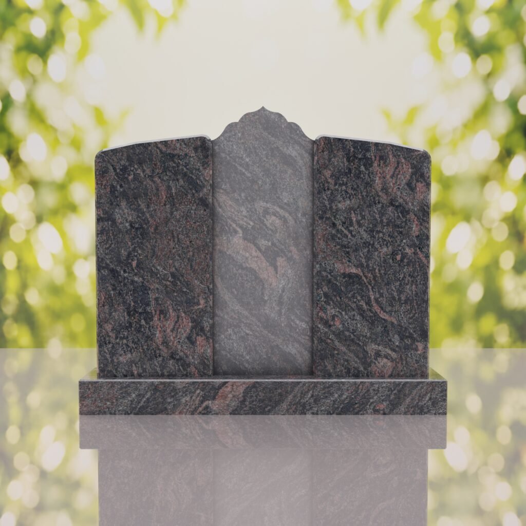 Companion Islamic Granite Headstone with Crescent & Star