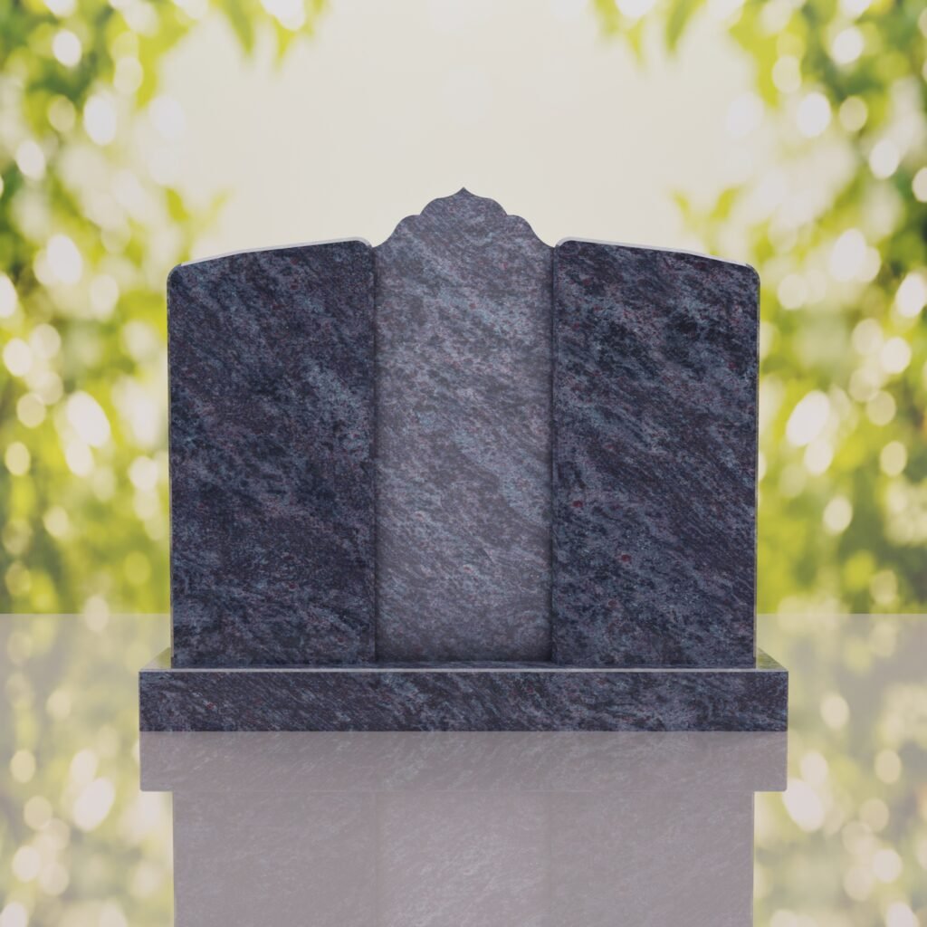 Companion Islamic Granite Headstone with Crescent & Star
