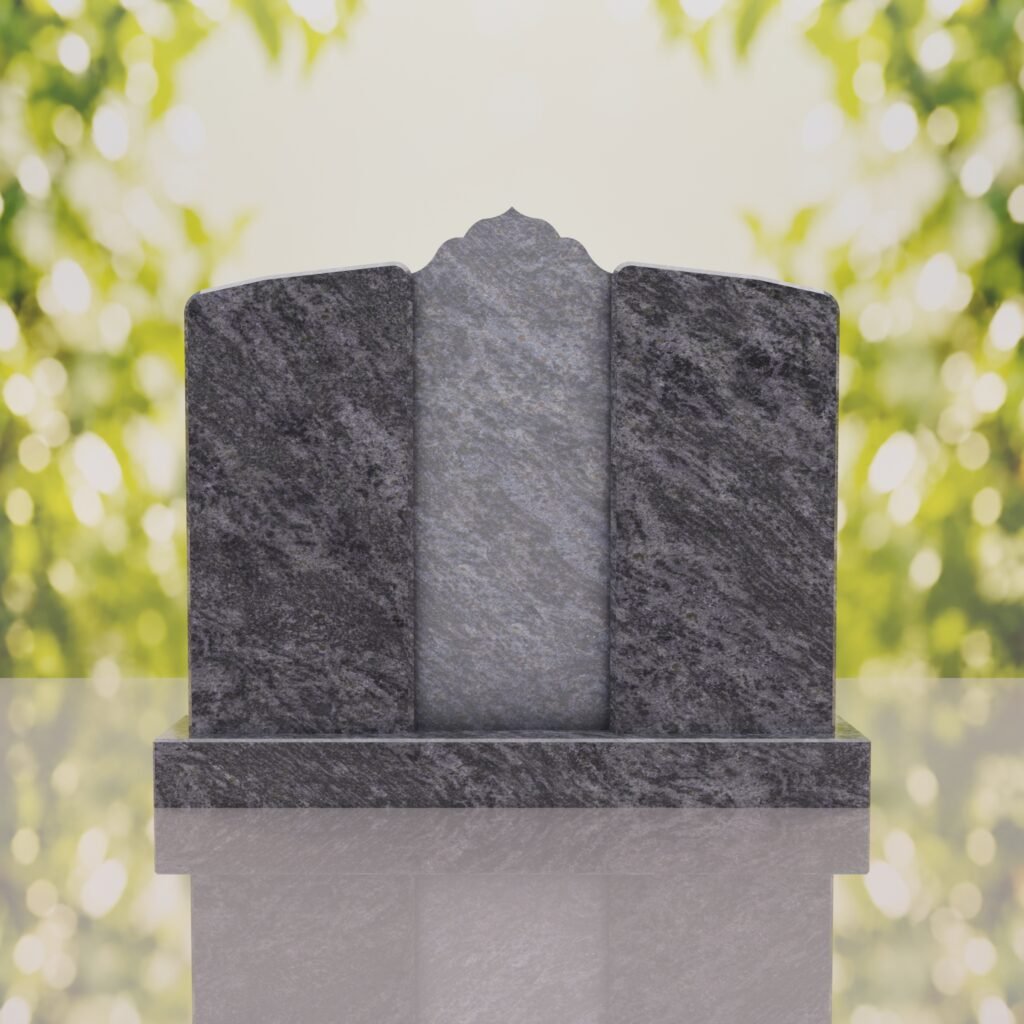 Companion Islamic Granite Headstone with Crescent & Star