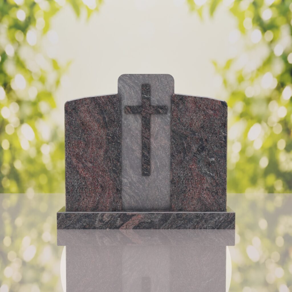 Companion Cross Panel Granite Headstone