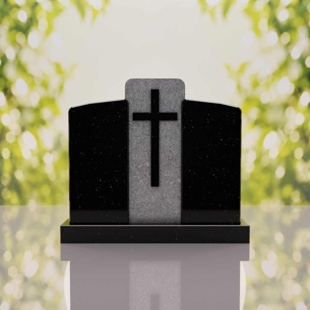 Companion Cross Panel Granite Headstone