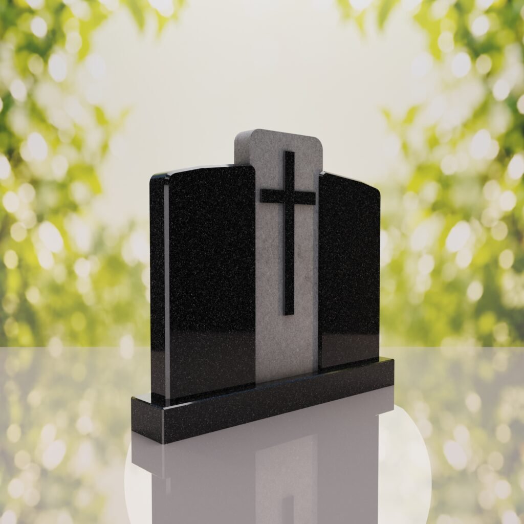 Companion Cross Panel Granite Headstone
