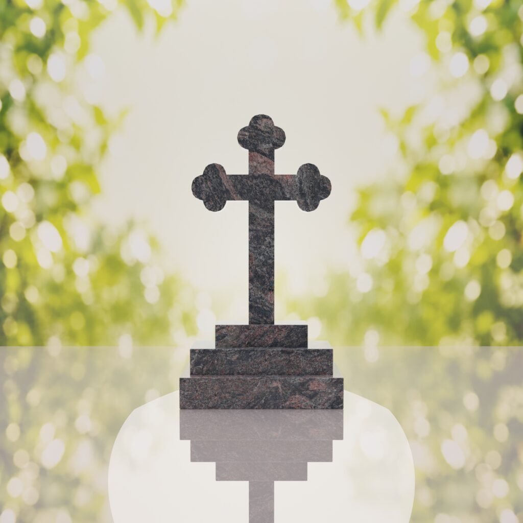 Traditional Christian Granite Cross Memorial