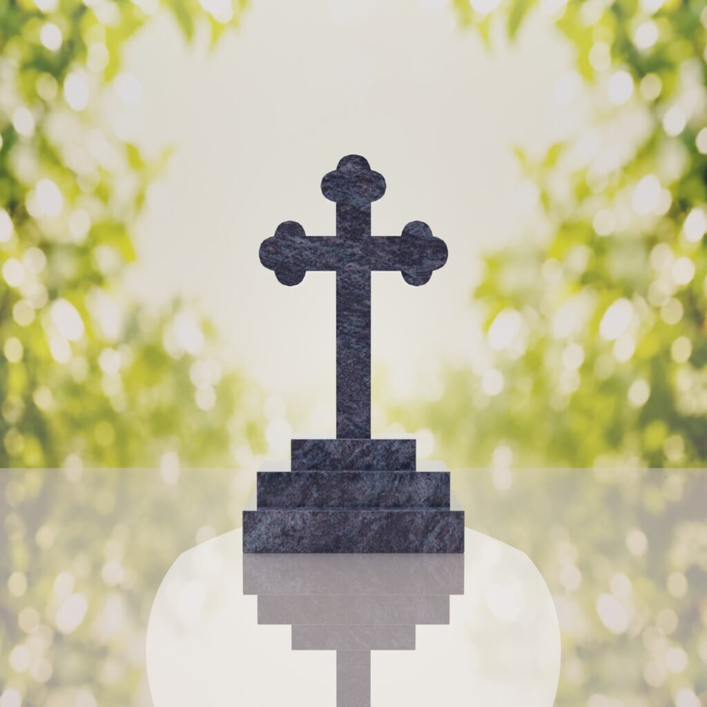 Traditional Christian Granite Cross Memorial