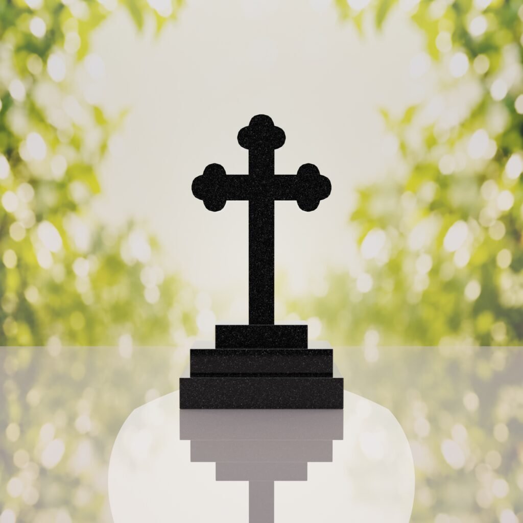 Traditional Christian Granite Cross Memorial