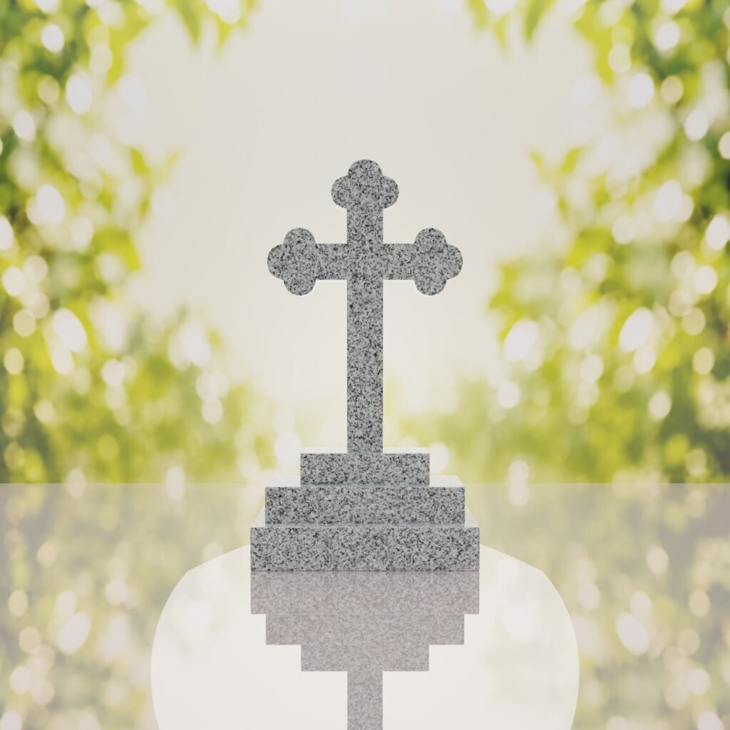 Traditional Christian Granite Cross Memorial